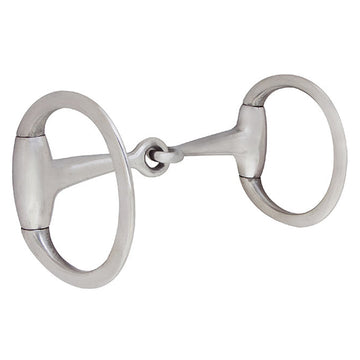 4-1/2" Hilason Stainless Steel Eggbut Snaffle Mouth Horse Bit 2 3/4 Flat Dee Ring